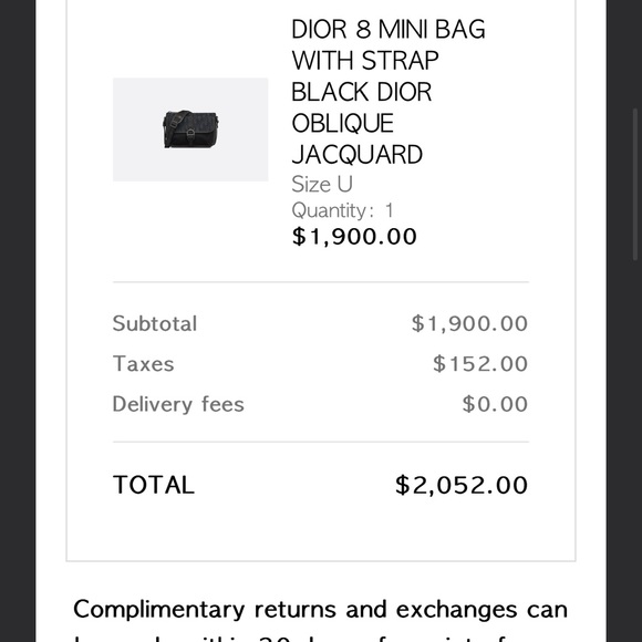 Dior mini 8 bag. New and unused. - Picture 3 of 6